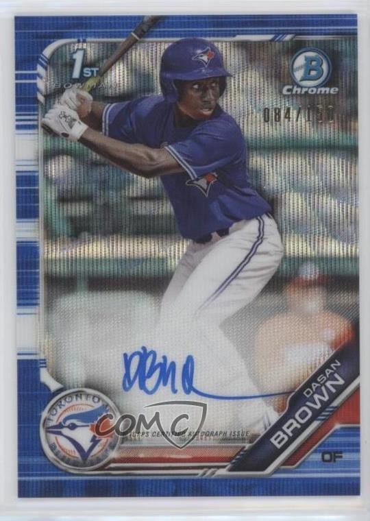 2019 Bowman Draft Chrome Pick Blue Wave Refractor 84/150 Dasan Brown Auto uk2