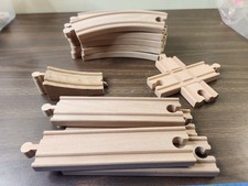 Genuine Thomas Friends Wooden Railway Tracks Bridge double-sided Lot Of 17