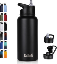 32 Oz Insulated Water Bottle Stainless Steel Double Walled Vacuum Sports Wate...