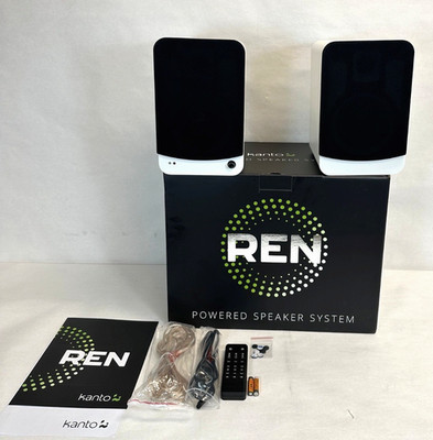 Kanto REN Matte White Powered Speakers, HDMI, Bluetooth & USB-C -FREE SHIPPING