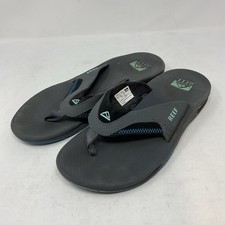 Reef Fanning Bottle Opener Flip Flop Gunmetal/Ocean Men's Size 9