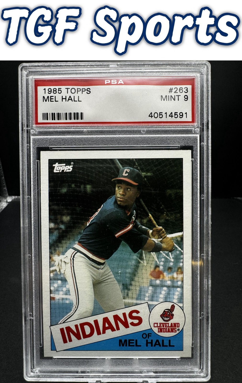 1985 Topps #263 Mel Hall Cleveland Indians PSA 9