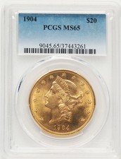 1904 $20 Liberty Liberty Double Eagle PCGS MS65
