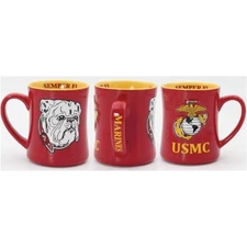 United States Marine Corps Ceramic Relief Mug, One Mug, 16 oz