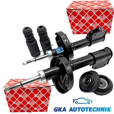 2x STOßDÄMPFER + FEBI DOMLAGER +PROTECTION-KIT VORNE FÜR RENAULT CLIO 2 TWINGO 2