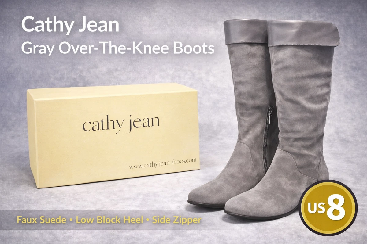 Cathy Jean Leather Upper High (3-3.9 in) Heel Height Boots for