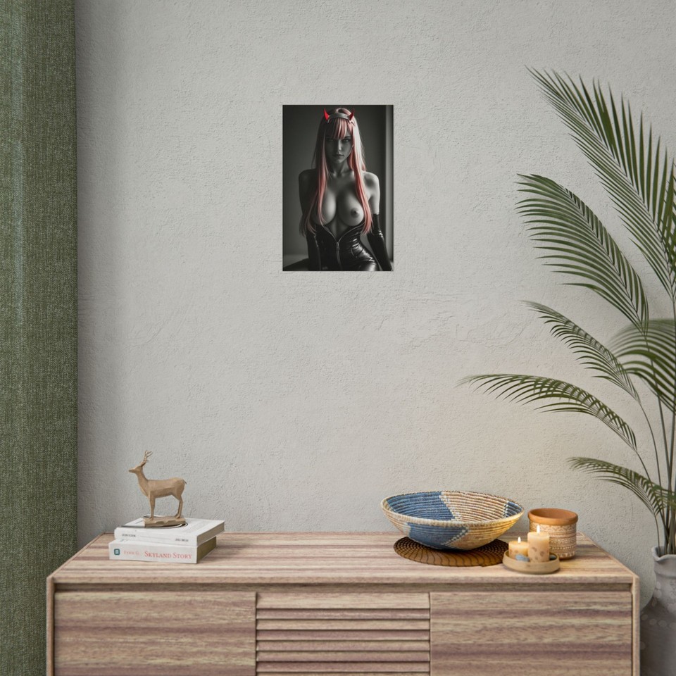Zero Two Nude Poster Darling in the Franxx Anime Girl Wall Art Gaming