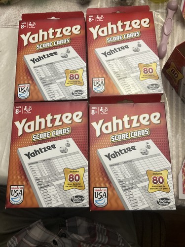 Lot of four (4) Hasbro Gaming 06100 Yahtzee Game Score Pads 80 Sheets Packs 320 - Picture 1 of 12