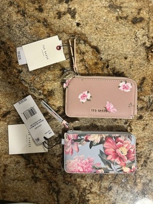 Two Ted Baker London Women s Floral Zip-Around Wallets w/ Zipper Brand New