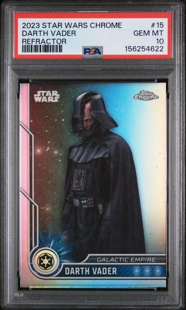 2023 TOPPS CHROME STAR WARS DARTH VADER REFRACTOR #15 PSA 10