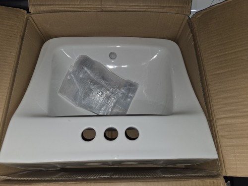 Glacier Bay Wall Mount Sinks Pre-Drilled Hole Coastal Vitreous China Gloss White - Picture 4 of 8