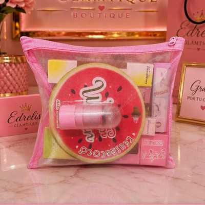Edrelis Glamtique Makeup Set w/ Pink Cosmetic Bag Lipstick Gloss Mascara
