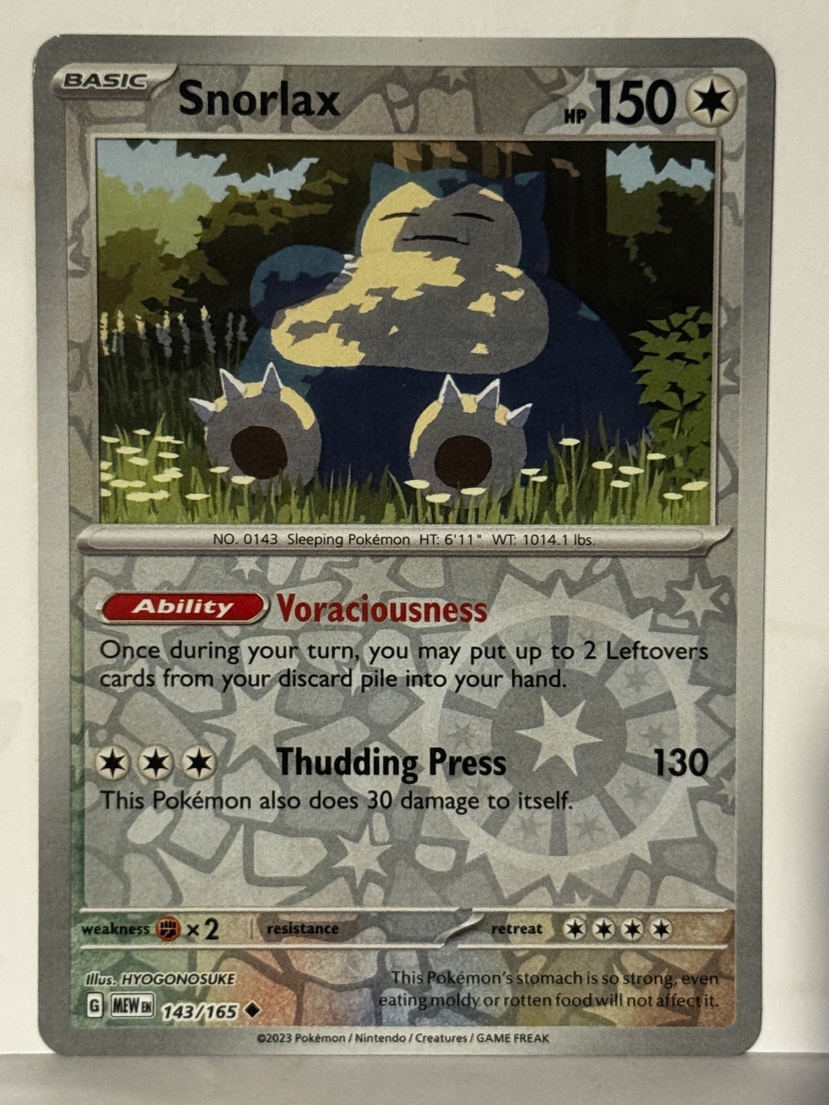 Snorlax Reverse Holo 143/165 SV: Scarlet & Violet 151 NM Pokemon Fast Ship
