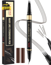 Eyebrow Pen, 2-In-1 Waterproof Microblading Brow Pencil,Medium Brown