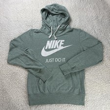 Nike Women S Mint Just Do It Logo Kangroo Pocket Lightweight Pullover Hoodie
