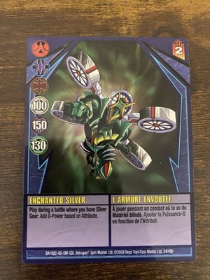Bakugan Series 13 - 34/48B Blue Ability Card - Enchanted Silver