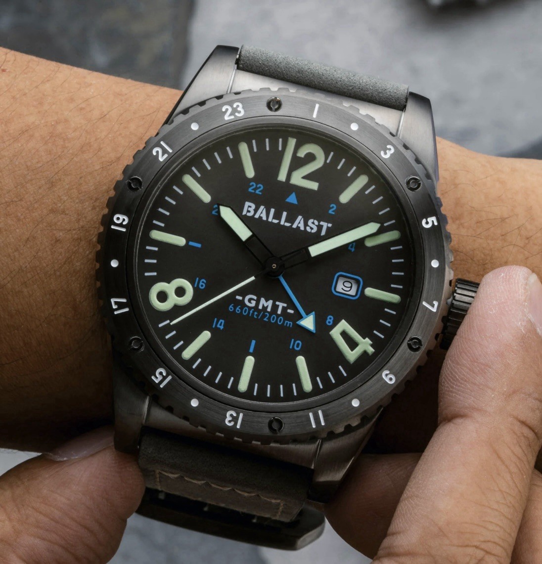 Ballast Amphion GMT (Grey/Leather)