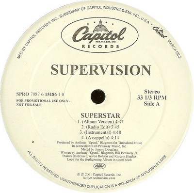 Supervision , Superstar, (12'', Promo), NM or M-, 4086451108