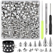 630 Pcs Punk Studs for Clothing 10 Sizes 01 630 Multi Silver