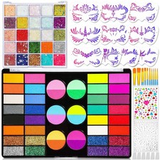 Professional 69 Colors Face Painting Kit for Kids Washable Skin Watercolor ...