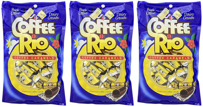 Coffee Candy Pack of 3 Coffee Caramels 5.5 Ounces Made with Real Coffee and Crea
