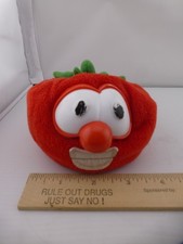 VeggieTales Larry the Tomato Plush Stuffed Toy Beanbag Red Green 4" Tall G2