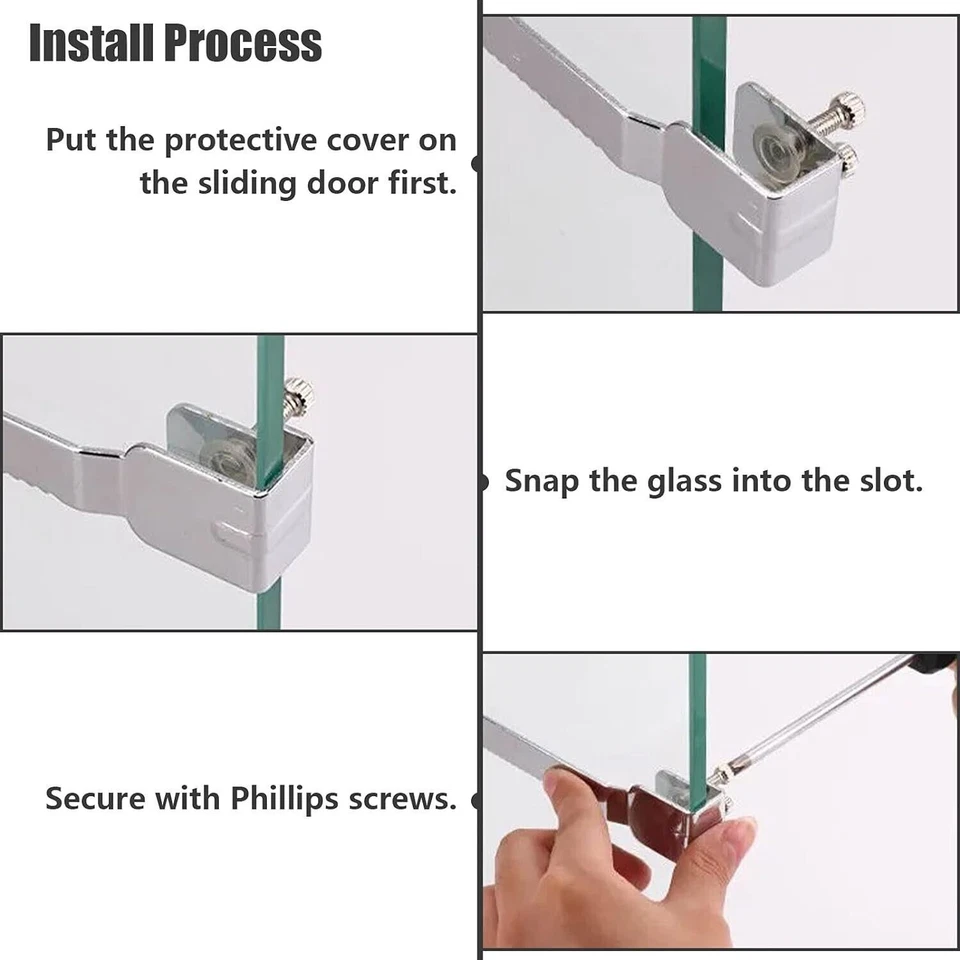 2Pc Display Case Showcase Sliding Glass Door Lock Furniture Cabinet Locks 4 Keys - Image 4 of 4