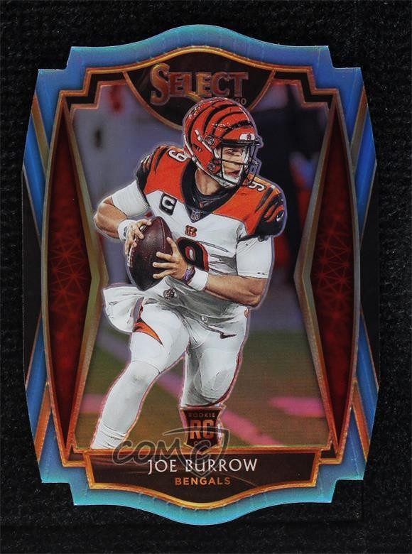2020 Panini Select Premier Level Light Blue Prizm Die-Cut Joe Burrow Rookie RC