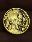 1920 P Buffalo Nickel 5 Cent- Philadelphia, Good/VG Details, 24K Gold Plated