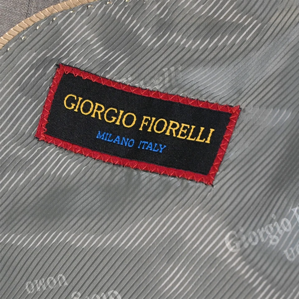 Giorgio Fiorelli 50R 44 x 34 коричневый в полоску супер 150s Мужская куртка брюки костюм - Изображение 4 из 4