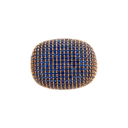 Stunning Turkish Handmade Jewelry Round Sapphire Zircon 925 Sterling Silver Set - Picture 7 of 11