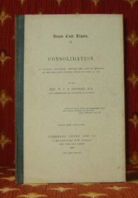 Consolidation: An address delivered before the annual meeting of the English Chu