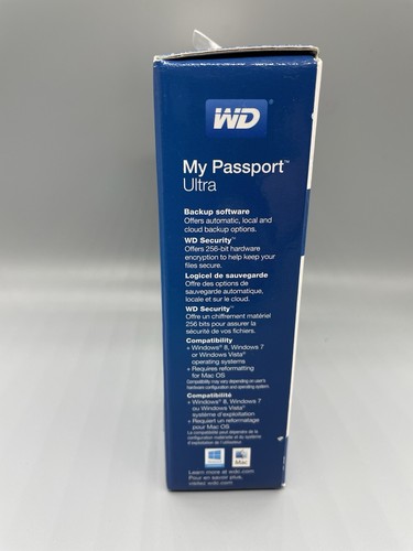 WD MY PASSPORT ULTRA PREMIUM STORAGE Blue 1 TB Model WDBGPU0010BBL-NESN Win 10 - Picture 3 of 6