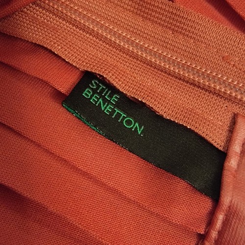 Stile Benetton Skirt Vintage Orange Pleated A Line Skirt Women's Size XS - Picture 2 of 10