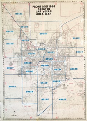 Las Vegas Area Map Nevada / Front Boy 1986 Greater Las Vegas Area Map | Ebay