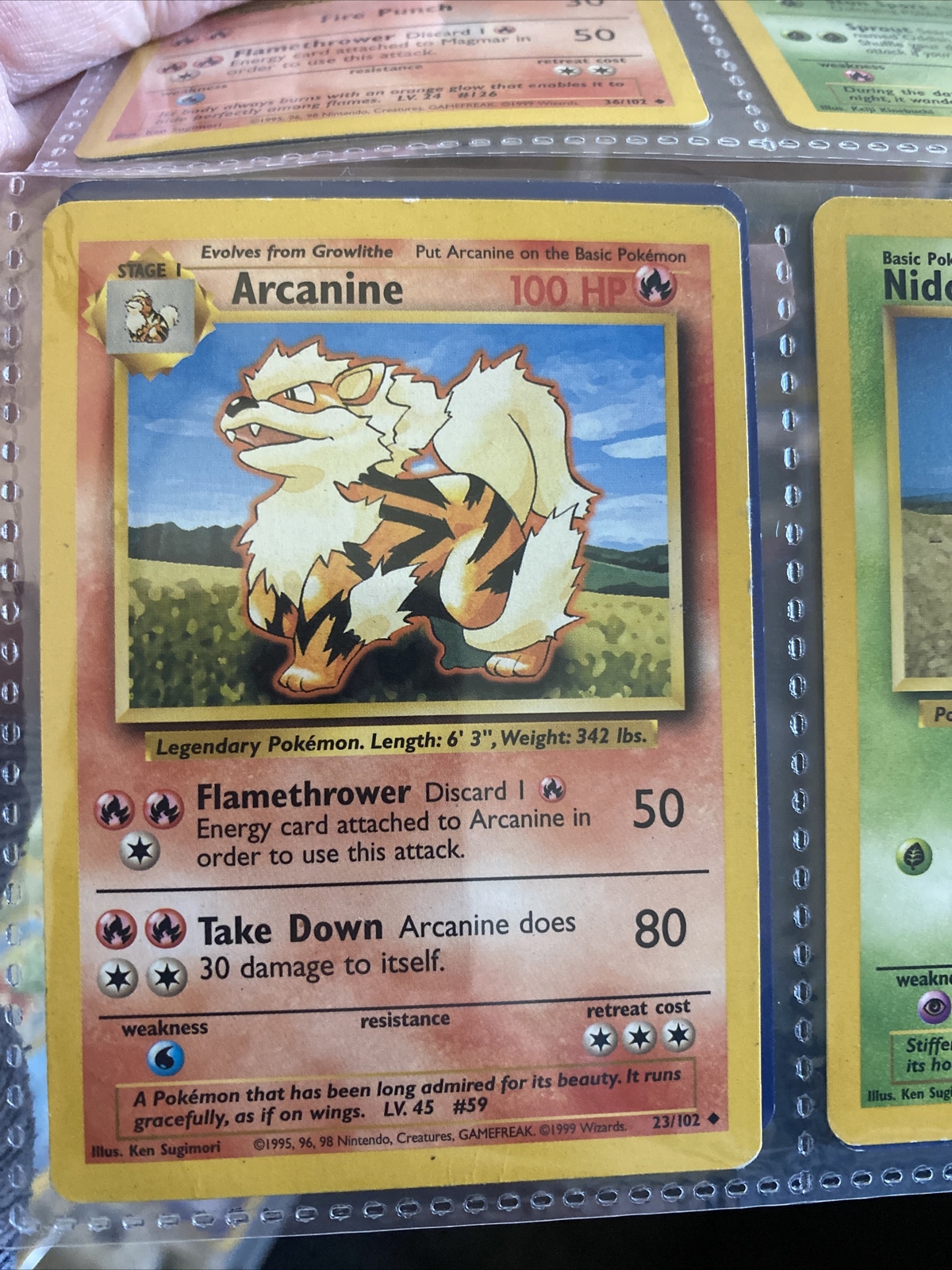 Pokémon TCG Arcanine Base Set 23/102 Regular 1st Edition Uncommon