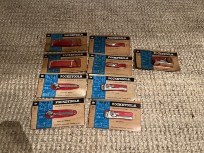 9 VTG Pocket-miniature Tools By Marx Saw Pliers Plane Wrench 60s Sealed On Card