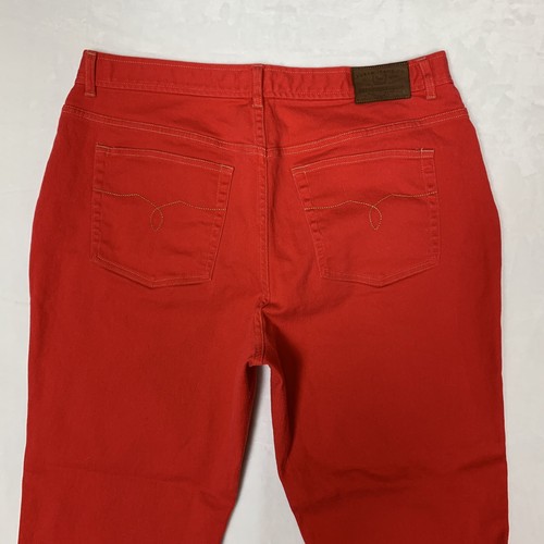 VTG Lauren Jeans Co. High-Rise Red Denim Jeans Size 14, 1% Stretch, Ralph Lauren - Picture 5 of 11