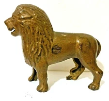 c.1920's A.C. Williams  "Lion Tail Right" Cast Iron Still Bank - Smaller Version