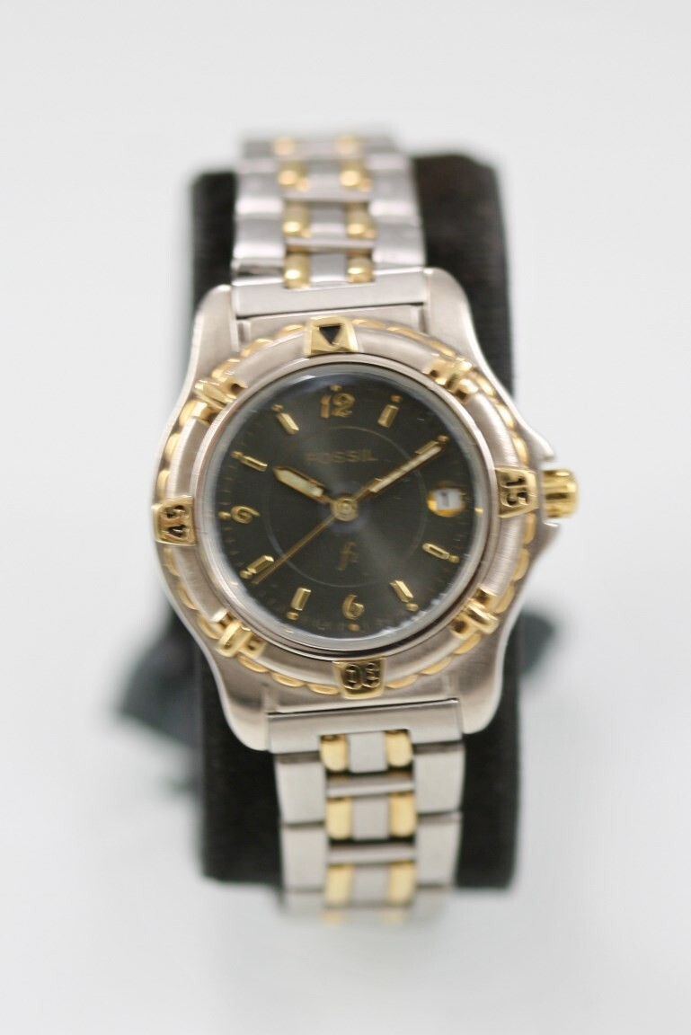 Fossil F2 Women Watch Silver Gold Stainless Steel WR Battery