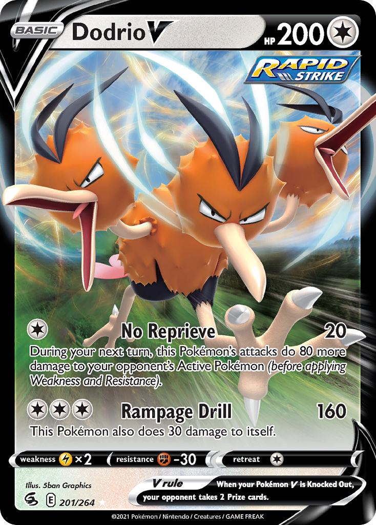 Dodrio V 201/264 Rare Holo V | Fusion Strike | Pokemon Card | eBay