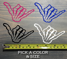 Shaka Sticker Decal Hawaii Skeleton Hawaiian Islands Surf Surfing Turtle Bro