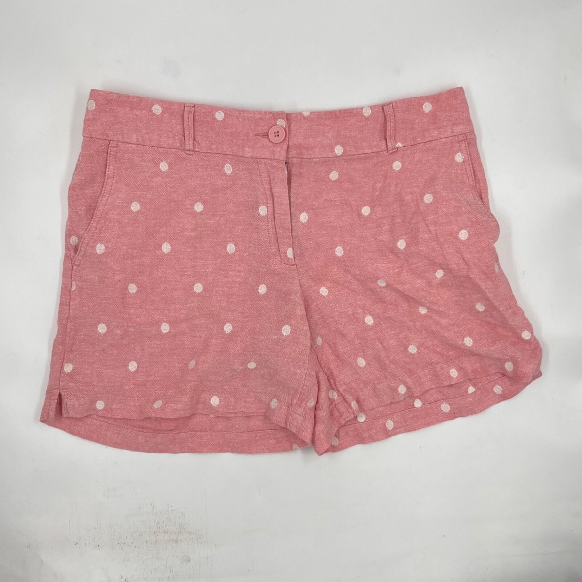 Ann Taylor Loft Womens Shorts Size 6 Pink Polka Dot Casual