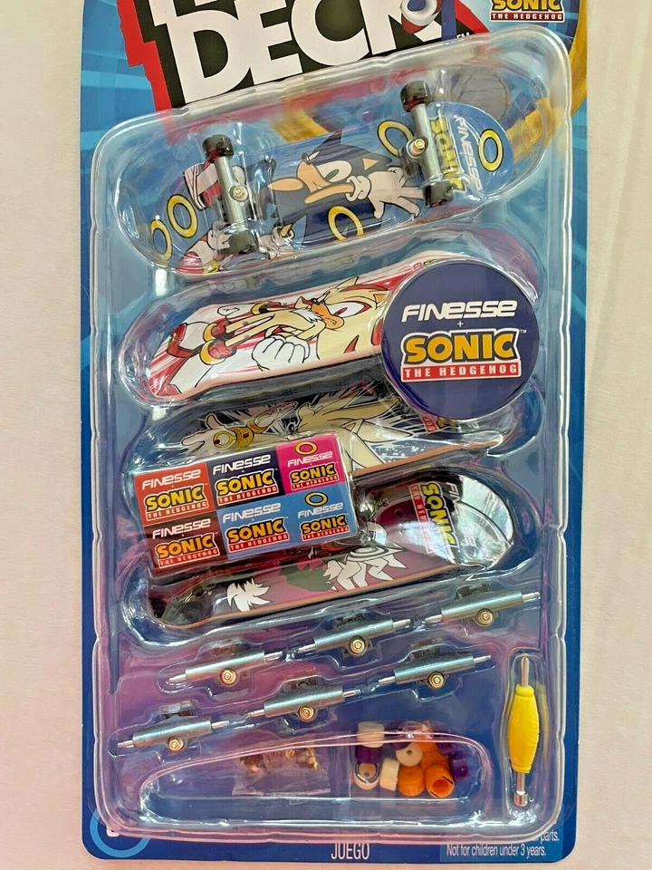 Tech Deck Finesse & Sonic the Hedgehog 4 PK Set Juguete Coleccionable con Accesorios Foto 2 de 4