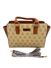 Adrienne Vittadini Signature Collection Double Handle Satchel Crossbody Beige