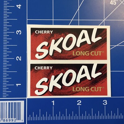 Lot 2 Rare Skoal Long Cut Cherry Vendor Retail Display Glossy Sticker  Tobacco