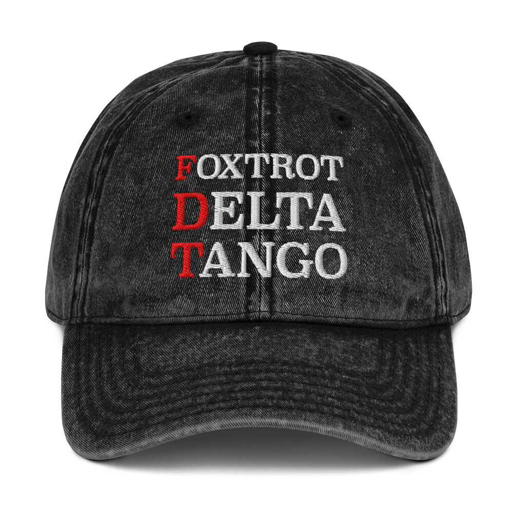 Foxtrot Delta Tango Hat (Embroidered Cotton Twill Cap) | eBay