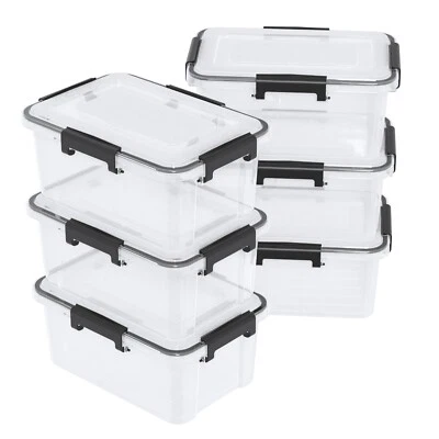 Cand 6-Pack Clear Storage Box, 10 L Plastic Food Storage Container with Lid