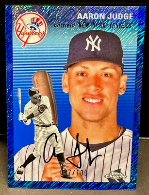 Topps Chrome Aaron Judge RC Auto /250枚貴重 AARON JUDGE 2017 Topps Chrome PURPLE REFRACTOR AUTO #'d /250