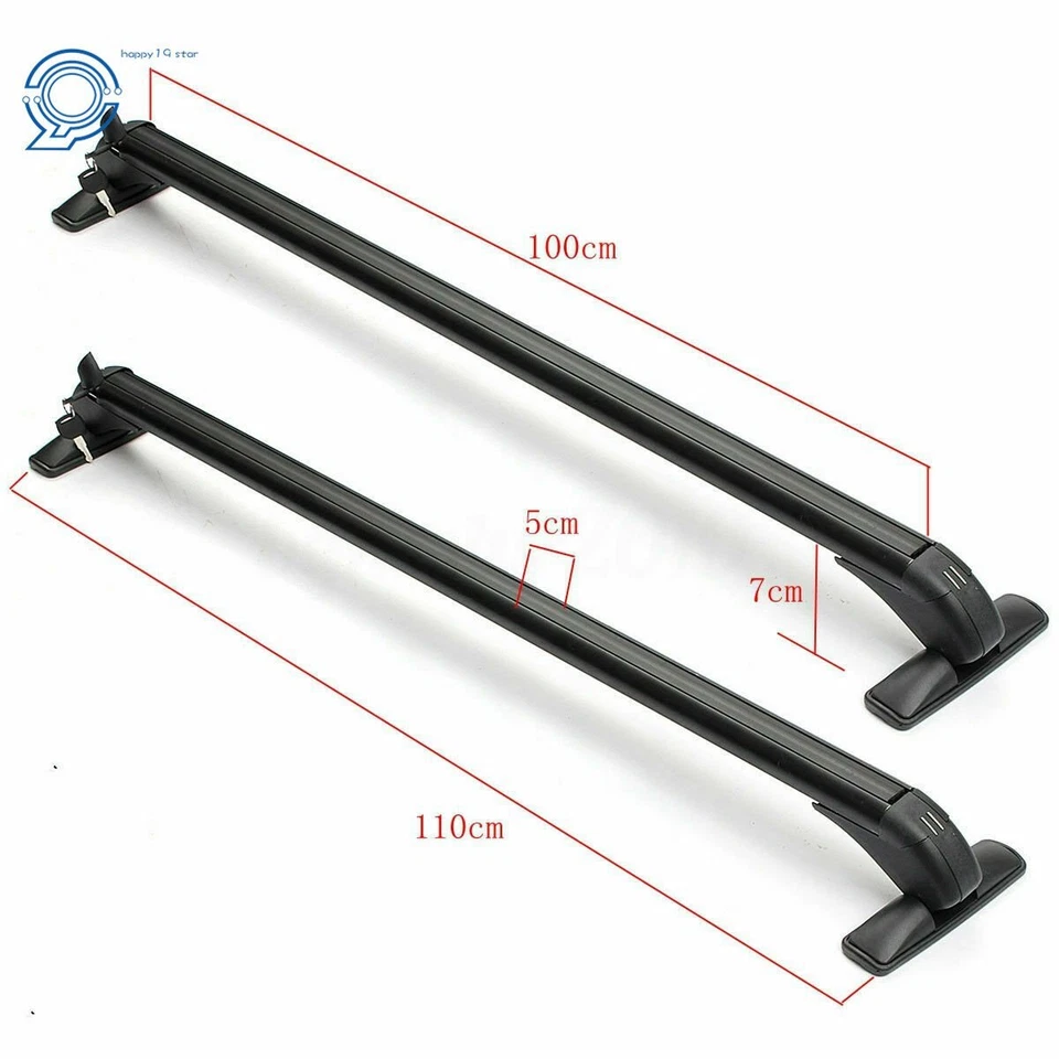 Aluminum Top Luggage Roof Rack Cross Bar Carrier Adjustable Window Frame Black - Image 4 of 4
